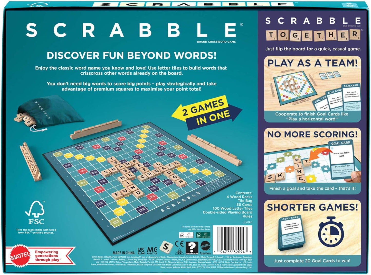 Scrabble (Wood Refresh) by Mattel 8+