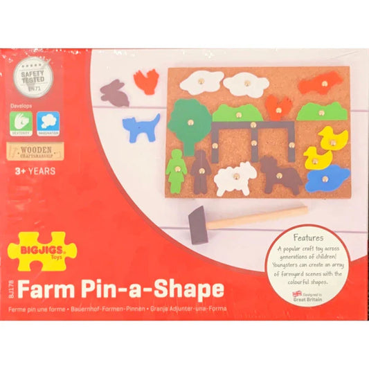Farm Pin-a-Shape Board by Bigjigs 3+