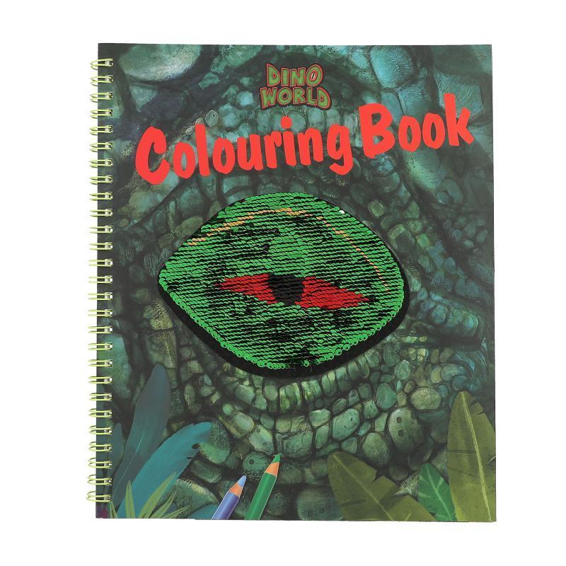 Dino World Colouring Book with Reversible Sequins