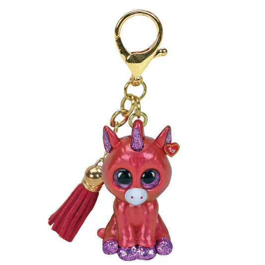 Sunset The Unicorn TY Mini Boo Key Clip Beanie DOB October 7