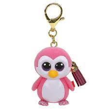 Glider The Pink Penguin TY Mini Boo Key Clip Beanie DOB August 4