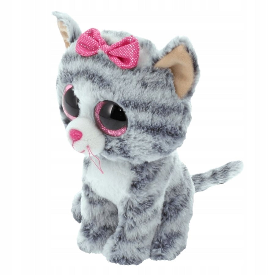 Kiki The Grey Cat 38cm Large TY Beanie Soft Toy DOB August 16
