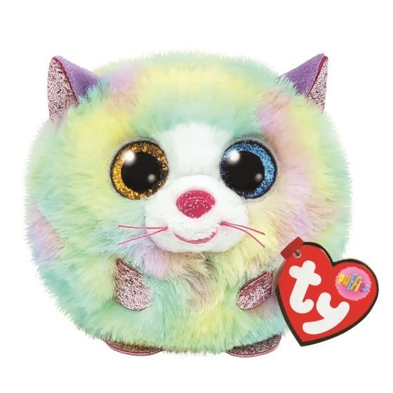 Heather The Cat 8cm Ty Beanie Puffies Balls DOB April 26
