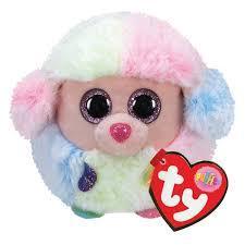 Rainbow the Poodle Puffies Balls 8cm Ty Beanie DOB November 10