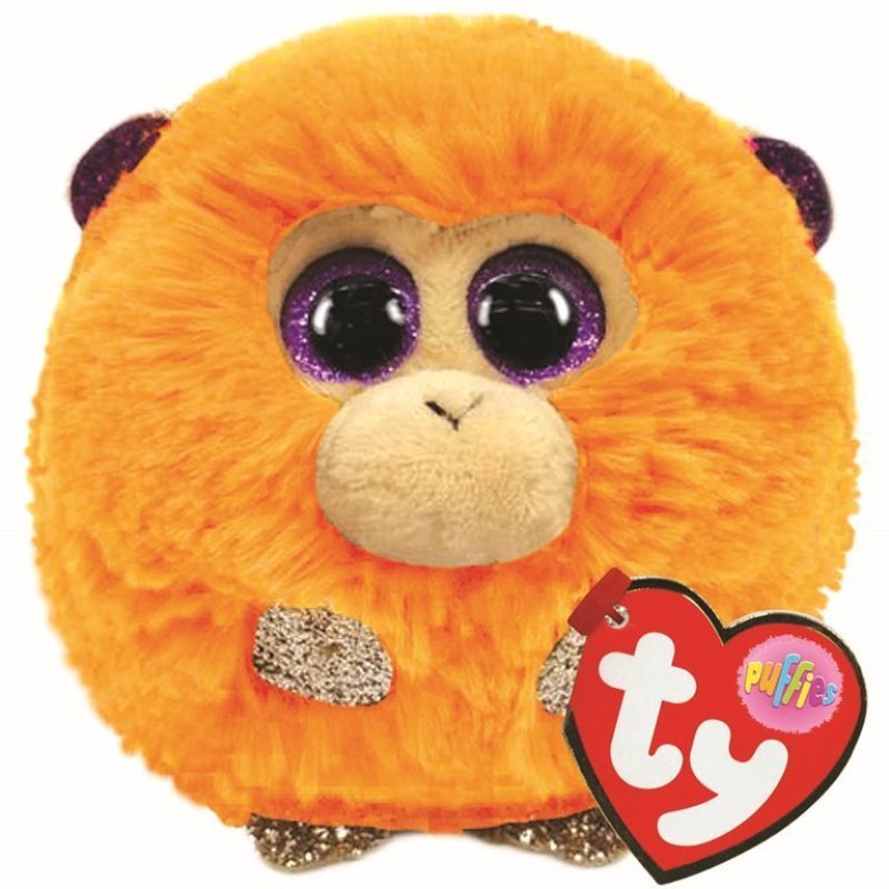 Coconut the Monkey Puffies Balls 8cm Ty Beanie Toy DOB July 27