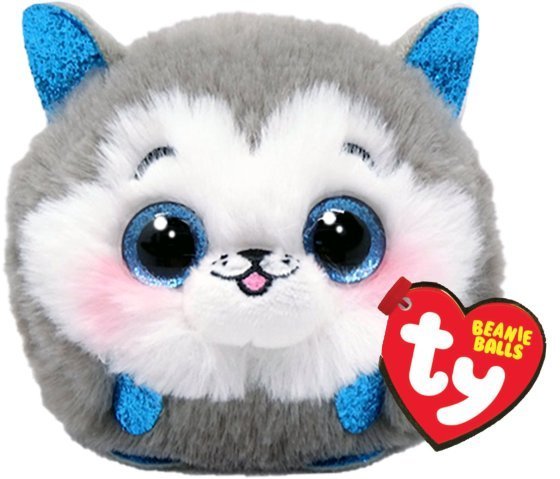 Slush The Gray Husky 8cm Ty Beanie Puffies Balls DOB April 30