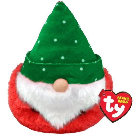 Turvey Gnome Green Hat Puffies Balls 8cm Ty Beanie DOB December 18