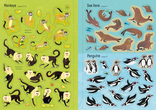 Little First Stickers Zoo Book by Usborne 3+