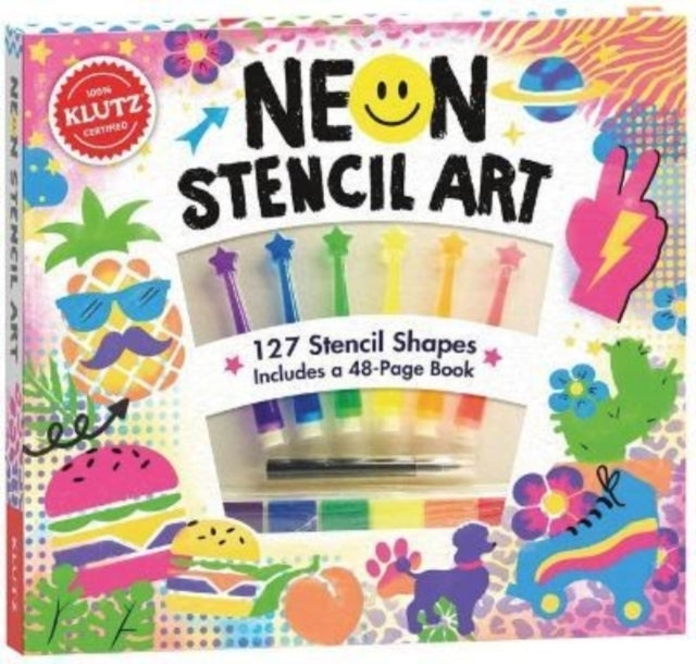 Neon Stencil Art Book and Stencil Pens by Klutz 6+