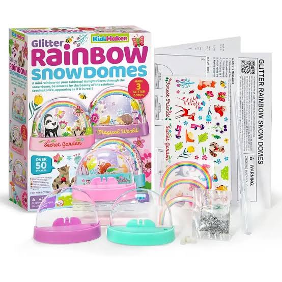 Glitter Rainbow Snow Domes Making Kit by 4M Creative 5+
