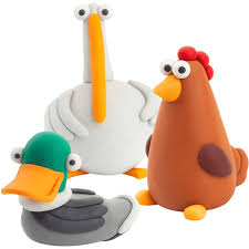 Hey Clay Farm Birds set air-dry clay Kit 3+