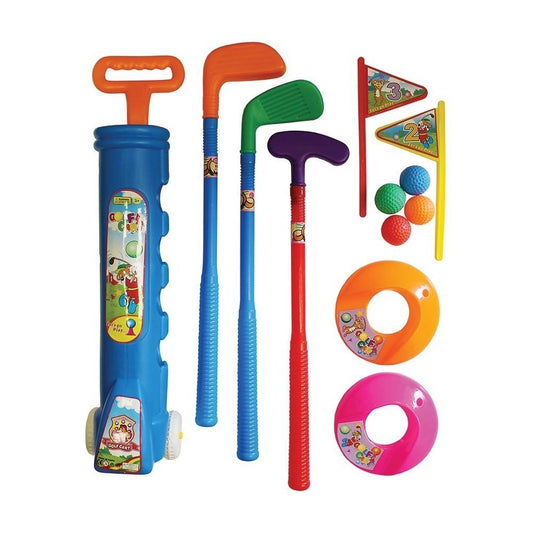 Children's Golf Caddy Set with Holes and flags 3+