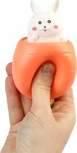 Peek-A-Boo Carrot Bunny fidget Squish Toy 3+