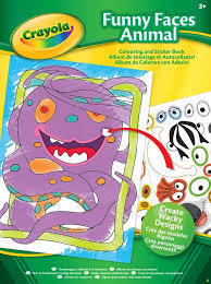 Funny Faces Animals Colouring and Stickers Book