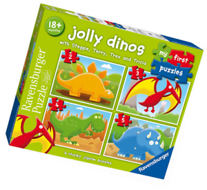 4 in 1 Jolly Dinos My First 2,3,4,5 Piece Jigsaw Puzzle