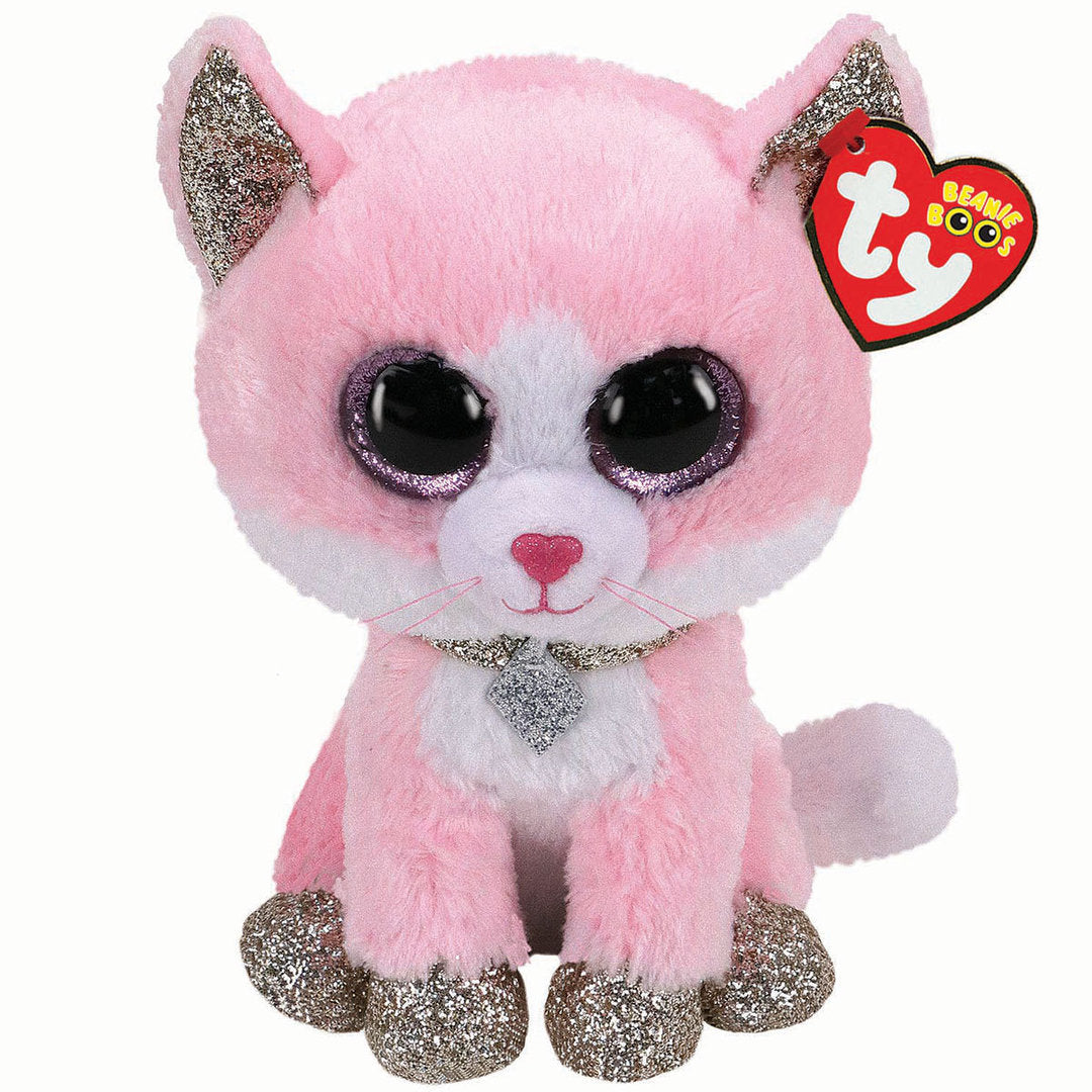 Fiona The Pink Cat 15cm Ty Beanie Boos Soft Toy DOB February 1