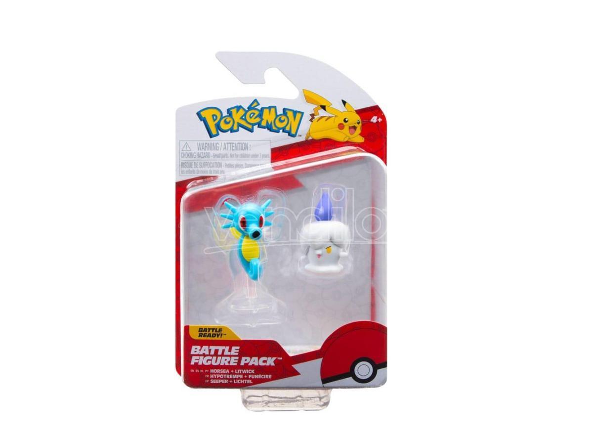 Horsea & Litwick Pokemon 2-3" Battle Figure Pack 4+