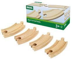 Brio Short Curved Track Wooden Pack of 4 33337 3+ Train Toy
