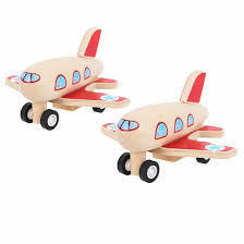 Wooden Pull Back Plane by Big Jigs Toys BJ993