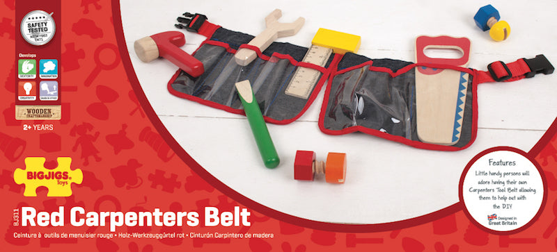 Carpenters Red Tool Belt by Big Jigs toys BJ311