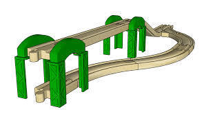 BRIO Stacking Tracks Supports for Train Bridges 33253 3+