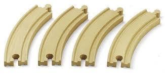 4 Pack of Large Curved Tracks for Brio Wooden Trains 33342 3+