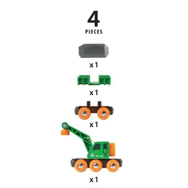 Brio Clever Crane Wagon Wooden Train Track Engines 33698 3+