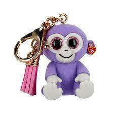Grapes The Purple Monkey TY Mini Boo Key Clip Beanie DOB April 1