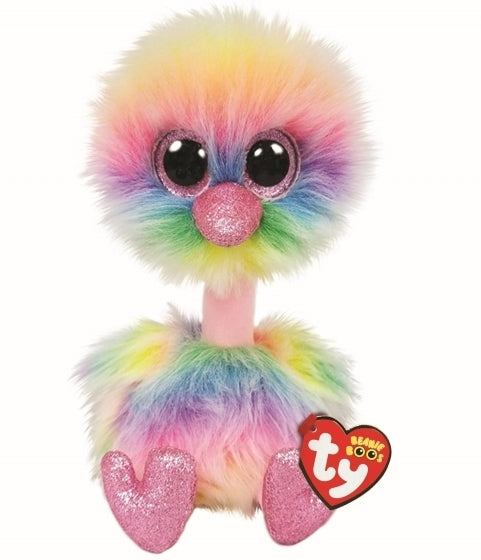 Asha the Pastel Ostrich 24cm Ty Beanie Soft Toy DOB February 9