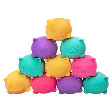Set of 3 Teenie Needoh Cool Cats Squishy Stress Fidget Toy 5+