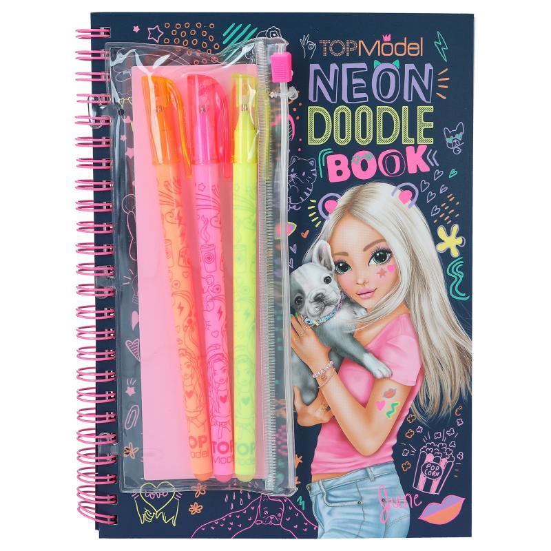 TOPModel Neon Doodle Book With 3 Neon Pen Set By Depesche 11932