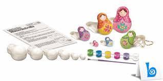 Paint Your Own Russian Doll Trinket Box Craft Set by 4M 5+