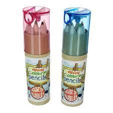 Tub of Mini Colour Pencils with Sharpener in Lid