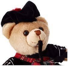 19cm Scottish Piper Bear with Tartan Kilt Soft Plush Toy
