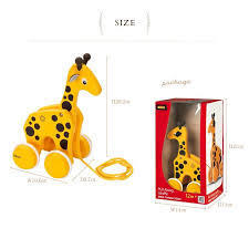 Brio Pull Along Giraffe Wooden Toy for 12 Months+ 30200