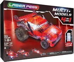 Laser Pegs Multi Models - 4-in-1 Red Racer Construction Sets