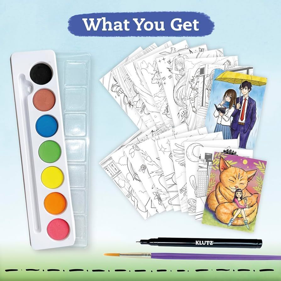 Manga Art Class Design Book By Klutz 7+ Childrens Painting Set