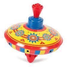 Traditional Small Tin Spinning Top Toy 3+