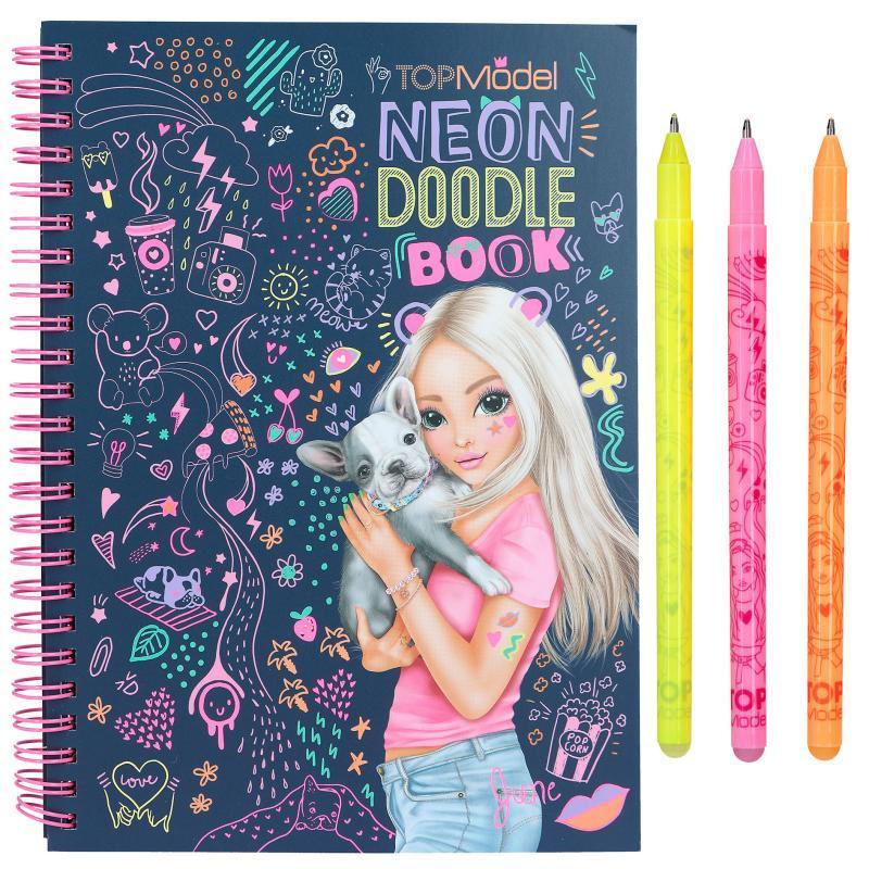 TOPModel Neon Doodle Book With 3 Neon Pen Set By Depesche 11932