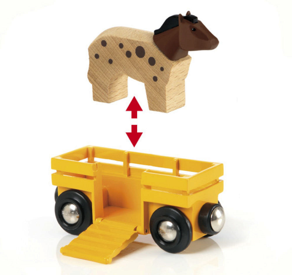 Brio Cow and Wagon 33406 Wooden Train Carriage 3+