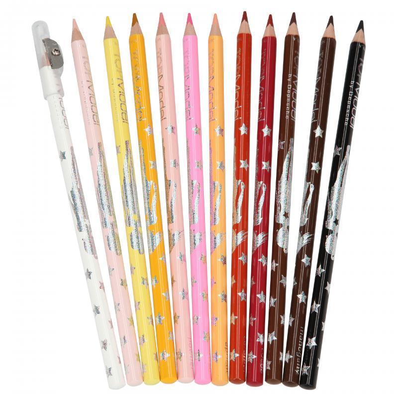 TOPModel Pack Of 12 Skin and Hair Colour Pencils 45678_A4