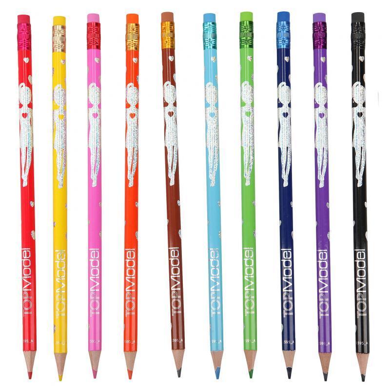 10 TOPModel Erasable Coloured Pencils by Depesche 1595_A3