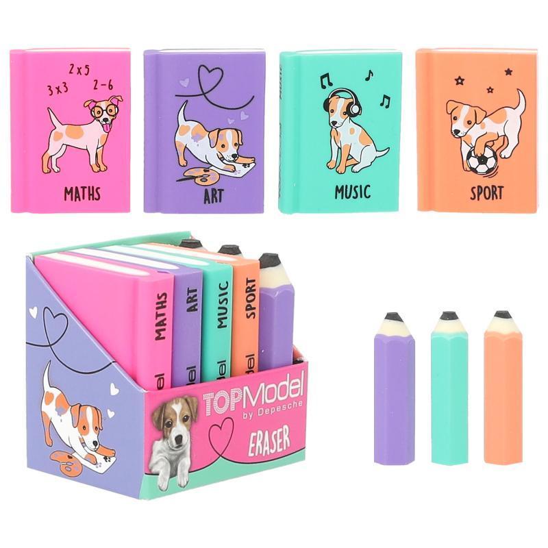 TOPModel Eraser Set Mini School Books & Pencils 412443_A