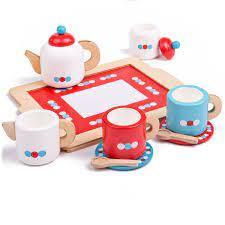 Wooden Tea Set and Tray by Bigjigs Toys BJ620 3+