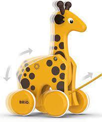 Brio Pull Along Giraffe Wooden Toy for 12 Months+ 30200