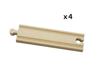 Brio Pack of 4 Medium Straight Tracks 33335 Wooden Trains 3+
