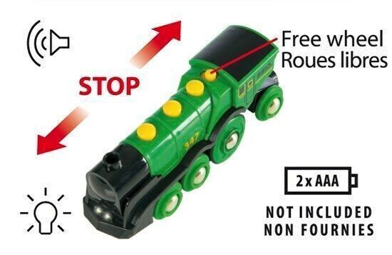 Brio Big Green Action Locomotive Train Engine 33593 3+
