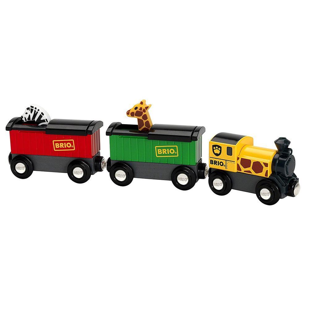 Brio Safari Train 33722 Engine and Carriages For Wooden Track
