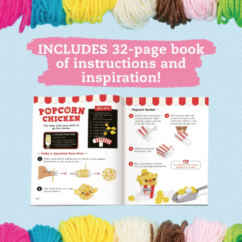 Mini Pom-Pom Food Animals Book by Klutz Books 8+
