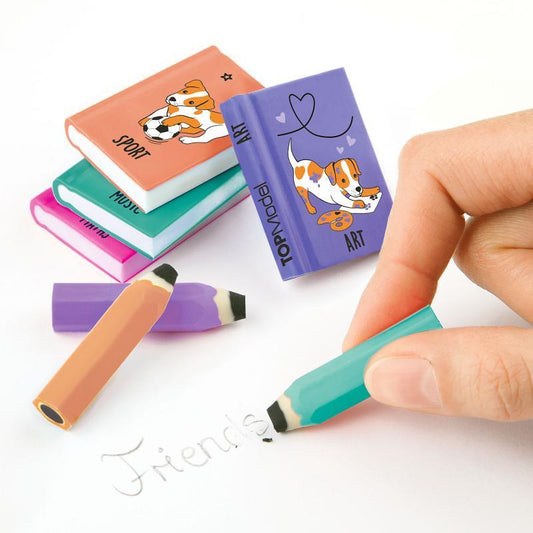 TOPModel Eraser Set Mini School Books & Pencils 412443_A